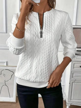 Load image into Gallery viewer, Texture Half Zip Long Sleeve Sweatshirt