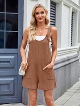 Load image into Gallery viewer, Lovelet Knotted Wide Strap Scoop Neck Overalls