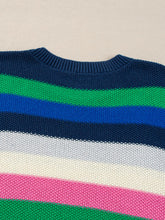 Load image into Gallery viewer, Contrast Striped Round Neck Long Sleeve Sweater