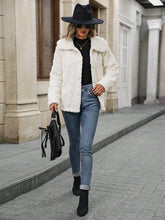 Load image into Gallery viewer, Fuzzy Texture Button Up Collared Neck Coat