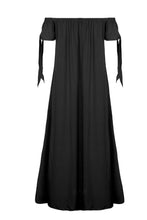 Load image into Gallery viewer, Slit Off Shoulder Short Sleeve Midi Dress