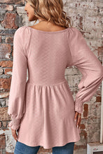 Load image into Gallery viewer, Peplum V-Neck Long Sleeve Blouse