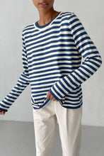 Load image into Gallery viewer, Striped Round Neck Long Sleeve Sweater
