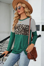 Load image into Gallery viewer, Leopard Striped Round Neck T-Shirt