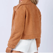 Load image into Gallery viewer, Long Sleeve Collared Neck Sherpa Jacket