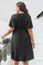 Load image into Gallery viewer, Plus Size Polka Dot Flutter Sleeve Dress