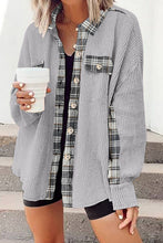 Load image into Gallery viewer, Plaid Button Down Collared Jacket
