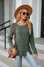 Load image into Gallery viewer, Buttoned Long Sleeve Slit Top