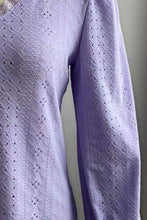 Load image into Gallery viewer, Eyelet V-Neck Flounce Sleeve Blouse