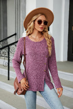 Load image into Gallery viewer, Buttoned Long Sleeve Slit Top