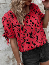 Load image into Gallery viewer, Tied Printed Boat Neck Blouse
