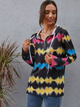 Load image into Gallery viewer, Contrast Quarter Zip Dropped Shoulder Hoodie