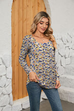 Load image into Gallery viewer, Printed Square Neck Long Sleeve Blouse