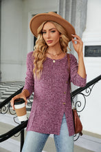 Load image into Gallery viewer, Buttoned Long Sleeve Slit Top