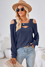 Load image into Gallery viewer, Cutout Square Neck Cold Shoulder T-Shirt