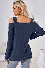 Load image into Gallery viewer, Cutout Square Neck Cold Shoulder T-Shirt