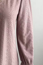 Load image into Gallery viewer, Eyelet V-Neck Flounce Sleeve Blouse