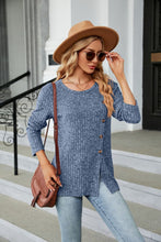Load image into Gallery viewer, Buttoned Long Sleeve Slit Top