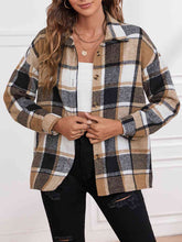 Load image into Gallery viewer, Plaid Collared Neck Button Down Jacket