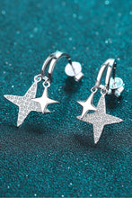 Load image into Gallery viewer, Moissanite Star Rhodium-Plated Drop Earrings