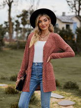 Load image into Gallery viewer, Ribbed Button-UP Caradigan with Pockets