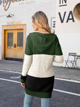Load image into Gallery viewer, Color Block Open Front Hooded Cardigan