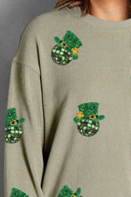 Load image into Gallery viewer, Sequin Round Neck Dropped Shoulder Sweatshirt