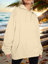 Load image into Gallery viewer, Drawstring Dropped Shoulder Hoodie