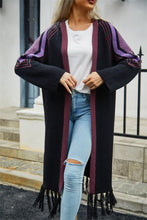 Load image into Gallery viewer, Geometric Fringe Hem Open Front Duster Cardigan