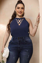 Load image into Gallery viewer, Plus Size Halter Neck Cutout Sleeveless Dress