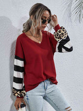 Load image into Gallery viewer, Leopard Striped Waffle-Knit Top