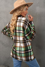 Load image into Gallery viewer, Plaid Pocketed Button Down Shacket