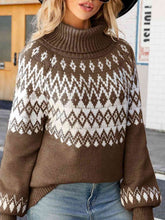 Load image into Gallery viewer, Turtleneck Lantern Sleeve Sweater