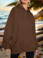 Load image into Gallery viewer, Drawstring Dropped Shoulder Hoodie