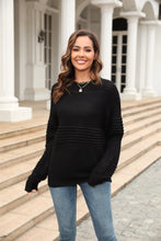 Load image into Gallery viewer, Round Neck Openwork Long Sleeve Pullover Sweater