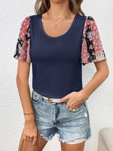 Load image into Gallery viewer, Printed Puff Sleeve Round Neck Tee