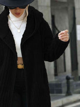 Load image into Gallery viewer, Open Front Ribbed Hooded Coat