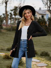 Load image into Gallery viewer, Ribbed Button-UP Caradigan with Pockets