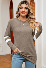Load image into Gallery viewer, Striped Heathered Round Neck T-Shirt