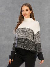 Load image into Gallery viewer, Color Block Turtleneck Sweater