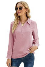 Load image into Gallery viewer, Swiss Dot Johnny Collar Blouse