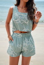 Load image into Gallery viewer, Printed Cropped Tank and Shorts Set