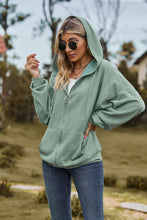 Load image into Gallery viewer, Cable-Knit Long Sleeve Hooded Jacket