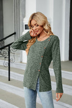 Load image into Gallery viewer, Buttoned Long Sleeve Slit Top
