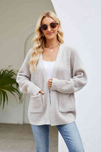 Load image into Gallery viewer, Open Front Long Sleeve Cardigan with Pockets