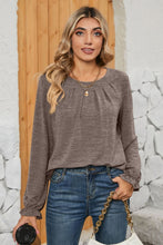 Load image into Gallery viewer, Ruched Round Neck Flounce Sleeve T-Shirt