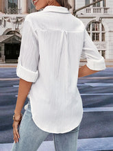 Load image into Gallery viewer, Collared Neck Half Sleeve Twisted Shirt