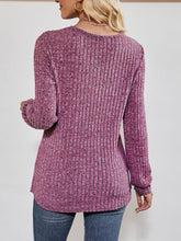 Load image into Gallery viewer, V-Neck Ribbed Long Sleeve Top