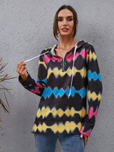 Load image into Gallery viewer, Contrast Quarter Zip Dropped Shoulder Hoodie