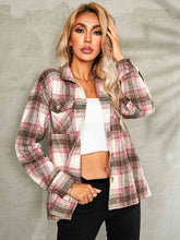 Load image into Gallery viewer, Plaid Button Down Collared Jacket